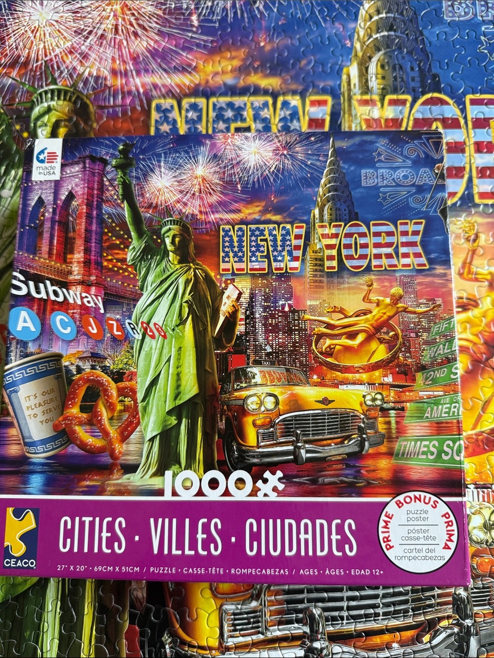 New York City Landmark 1000-Piece Jigsaw Puzzle - Colorful New York Design